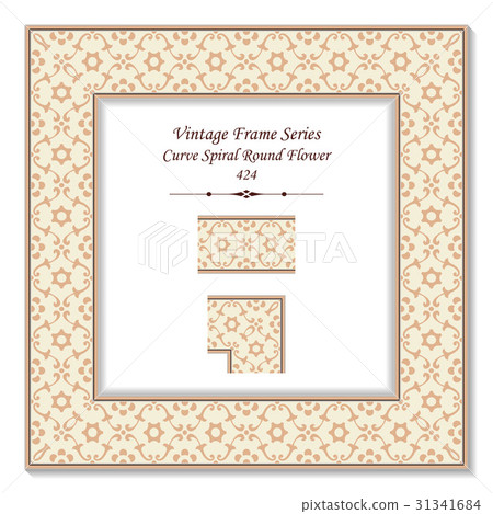 Vintage 3D frame of Curve Spiral Round Flower Vintage 3D frame of Curve Spiral Round Flower 31341684