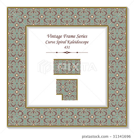 Vintage 3D frame of Curve Spiral Kaleidoscope Vintage 3D frame of Curve Spiral Kaleidoscope 31341696