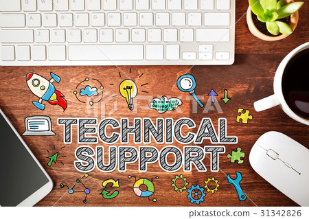 Technical Support concept with workstation 31342826