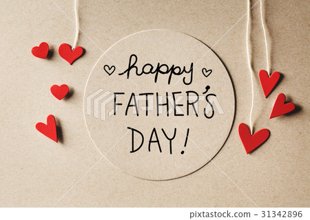 Happy Fathers Day message with small hearts 31342896