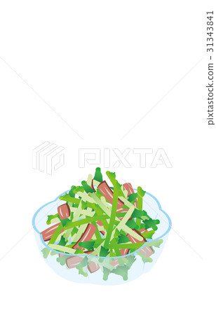 Stir-frying of pepper of ham with today's rice bean seeds 31343841