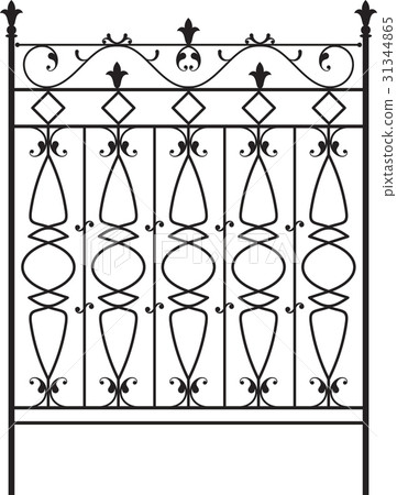 Wrought Iron Gate, Railing Design - Stock Illustration [31344865] - PIXTA