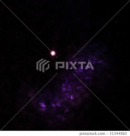 Being shone nebula. 3D rendering 31344983