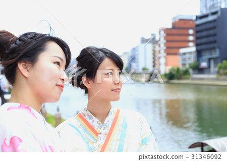 Summer image Young lady in a yukata figure Summer image Young lady in a yukata figure 31346092