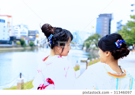 Summer image Young lady in a yukata figure 31346097