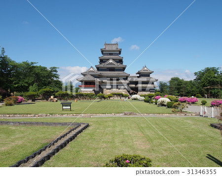 發光在藍天和庭院的馬塔莫羅斯城堡 31346355