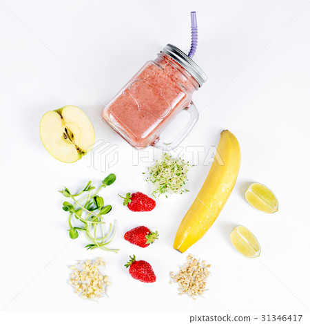 Detox cleanse drink, fruits and berries smoothie 31346417