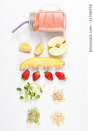 Detox cleanse drink, fruits and berries smoothie 31346458