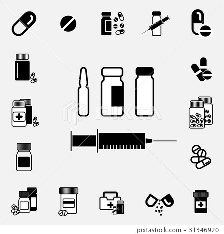 Black And White Syringe Icon Black And White Syringe Icon 31346920