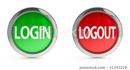 Icons login & logout with highlight 31347229