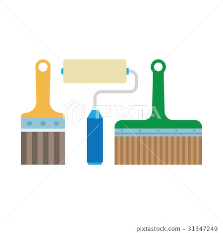 work tools - paint brush and roller work tools - paint brush and roller 31347249