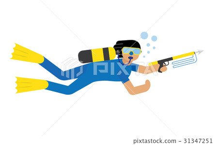 Scuba diver isolated 31347251