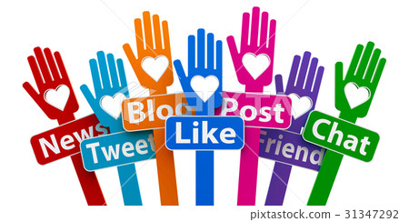 Hands with social media web signs Hands with social media web signs 31347292