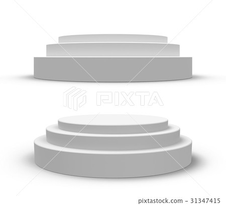White round podium, isolated on white White round podium, isolated on white 31347415