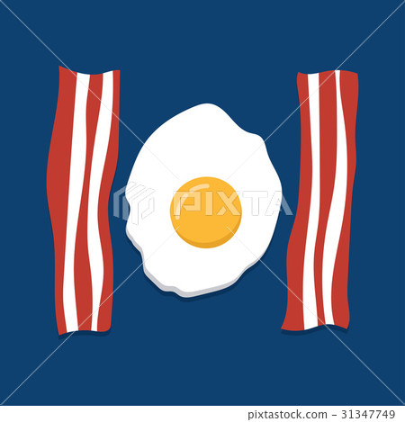 eggs and bacon on blue background eggs and bacon on blue background 31347749