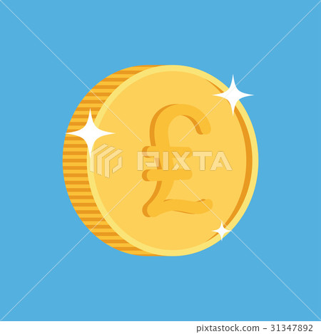 gold coin icon with british pound symbol. gold coin icon with british pound symbol. 31347892