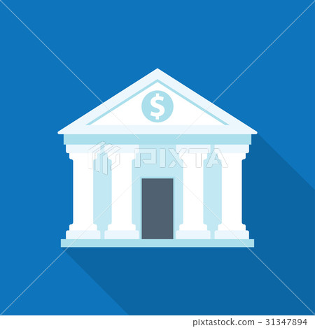 Flat icon of bank building Flat icon of bank building 31347894