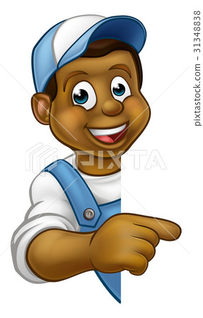 Black Handyman Mechanic Plumber Gardener Decorator 31348838