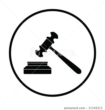 Judge hammer icon 31349313