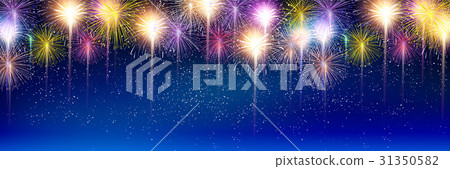 Fireworks Summer Landscape Background 31350582