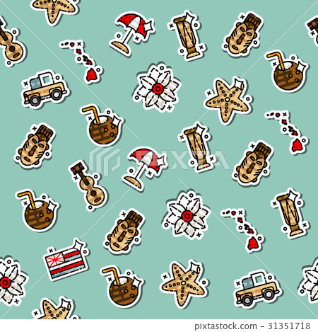 Hawaii icons pattern 31351718