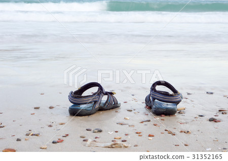 sandals on sea the beach. 31352165