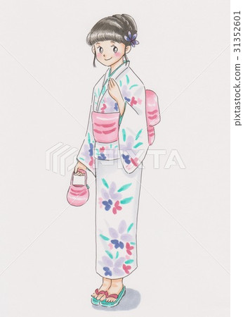 Yukata girl - Stock Illustration [31352601] - PIXTA