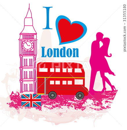 Romantic couple in London card 31355180
