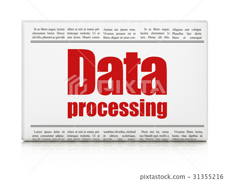 Data concept: newspaper headline Data Processing 31355216
