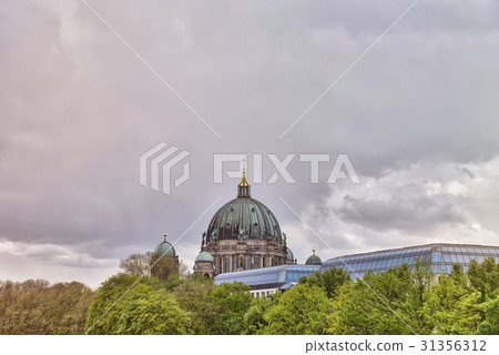 HDR shot of the Berliner Dom with trees 31356312