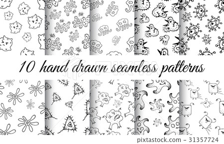 Vector Doodle Bacteria Pattern 31357724
