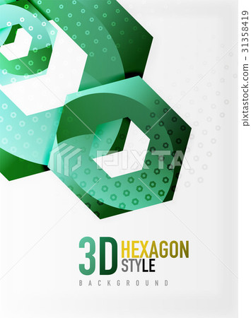 Vector 3d hexagon background - Stock Illustration [31358419] - PIXTA