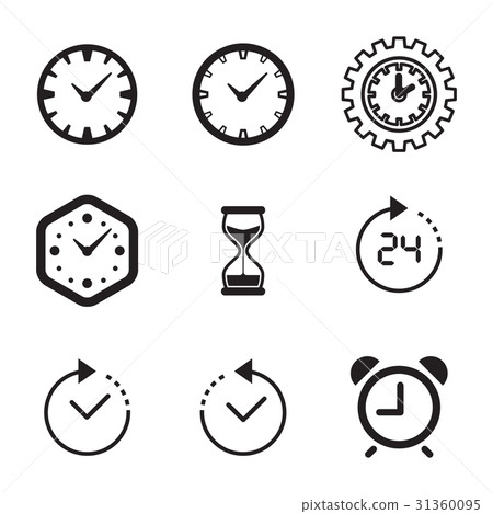 Time Or Clock Icon Isolated-插圖素材 [31360095] - PIXTA圖庫