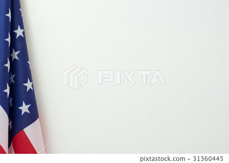 US flag border on white background 31360445