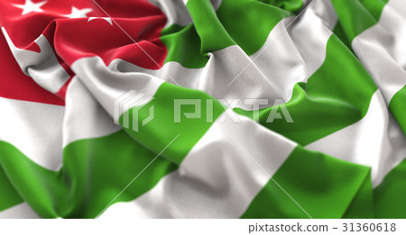 Abkhazia Flag Ruffled Beautifully Waving Macro 31360618