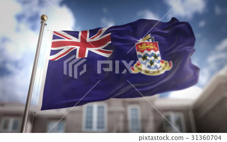 Cayman Islands Flag 3D Rendering on Blue Sky Cayman Islands Flag 3D Rendering on Blue Sky 31360704