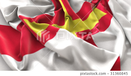Guernsey Flag Ruffled Beautifully Waving 31360845