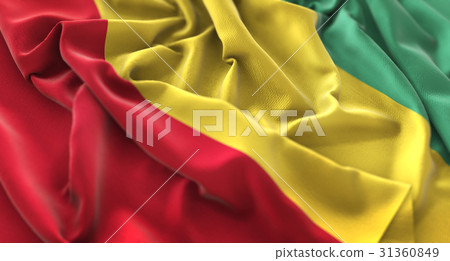 Guinea Flag Ruffled Beautifully Waving 31360849