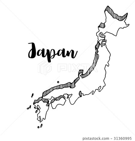 Hand Drawn Of Japan Map Vector Illustration Stock Illustration 31360995 Pixta