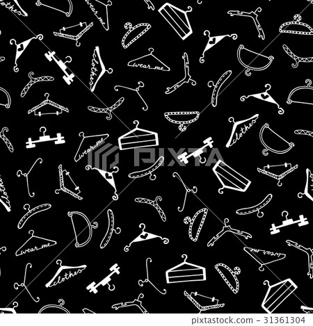 Doodle seamless clothes hangers pattern Doodle seamless clothes hangers pattern 31361304
