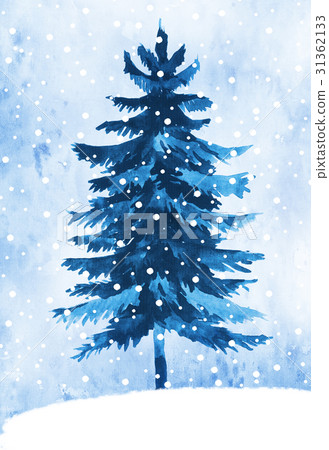 Watercolor winter fir tree Watercolor winter fir tree 31362133