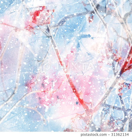 Abstract winter background with ashberry Abstract winter background with ashberry 31362134