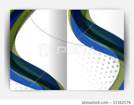 Business report cover template wave Business report cover template wave 31362576