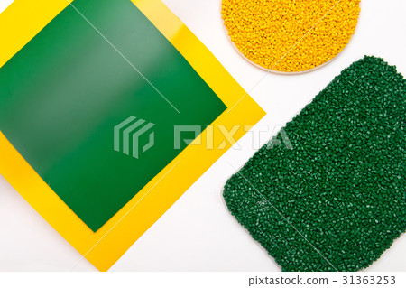The plastic granules. Polymeric dye  31363253