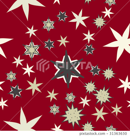 Seamless texture stylized flowers and stars on 31363630