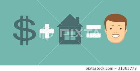 concept of money and home brings you happiness concept of money and home brings you happiness 31363772