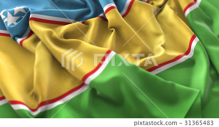 Karakalpakstan Flag Ruffled Beautifully Waving 31365483