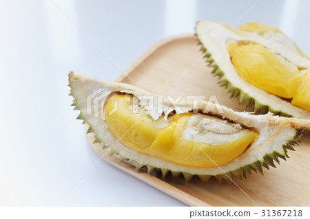 Durain fruit on wooden background. Durain fruit on wooden background. 31367218