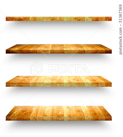 Wooden shelf isolated on white background Wooden shelf isolated on white background 31367369