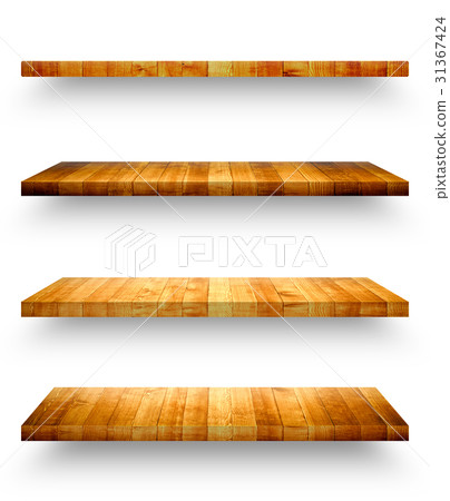 Wooden shelf template set isolated 31367424